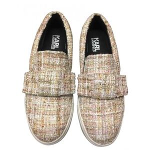 Karl Lagerfeld Bow Boucle Slip On Shoes Sz 5
